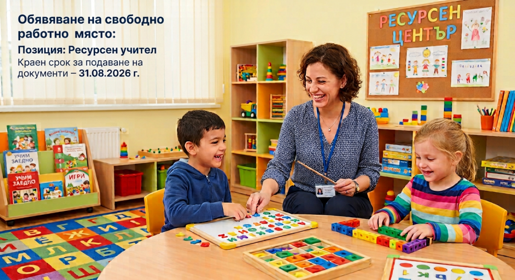 Обявяване на свободно работно място - СУ Христо Ботев - Сапарева баня